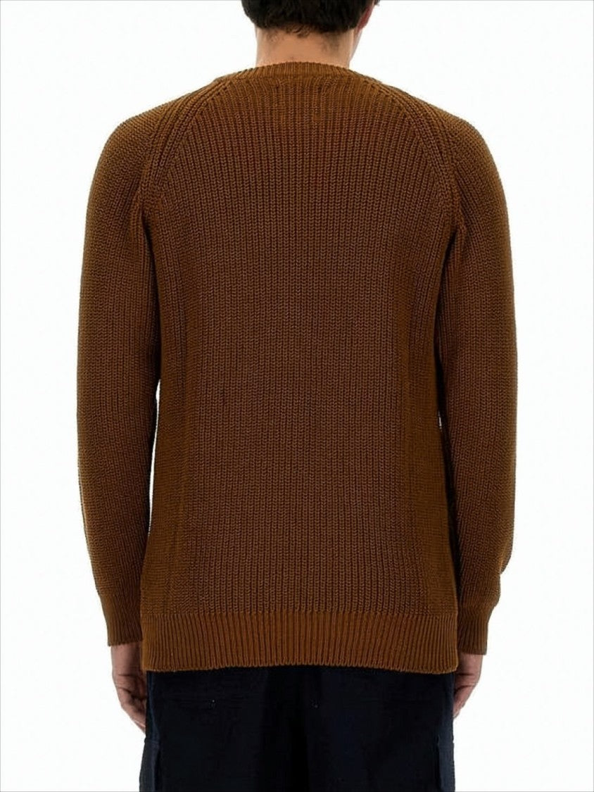 Chunky Knit Sweater With Ribbed Texture And Puffed Sleeves