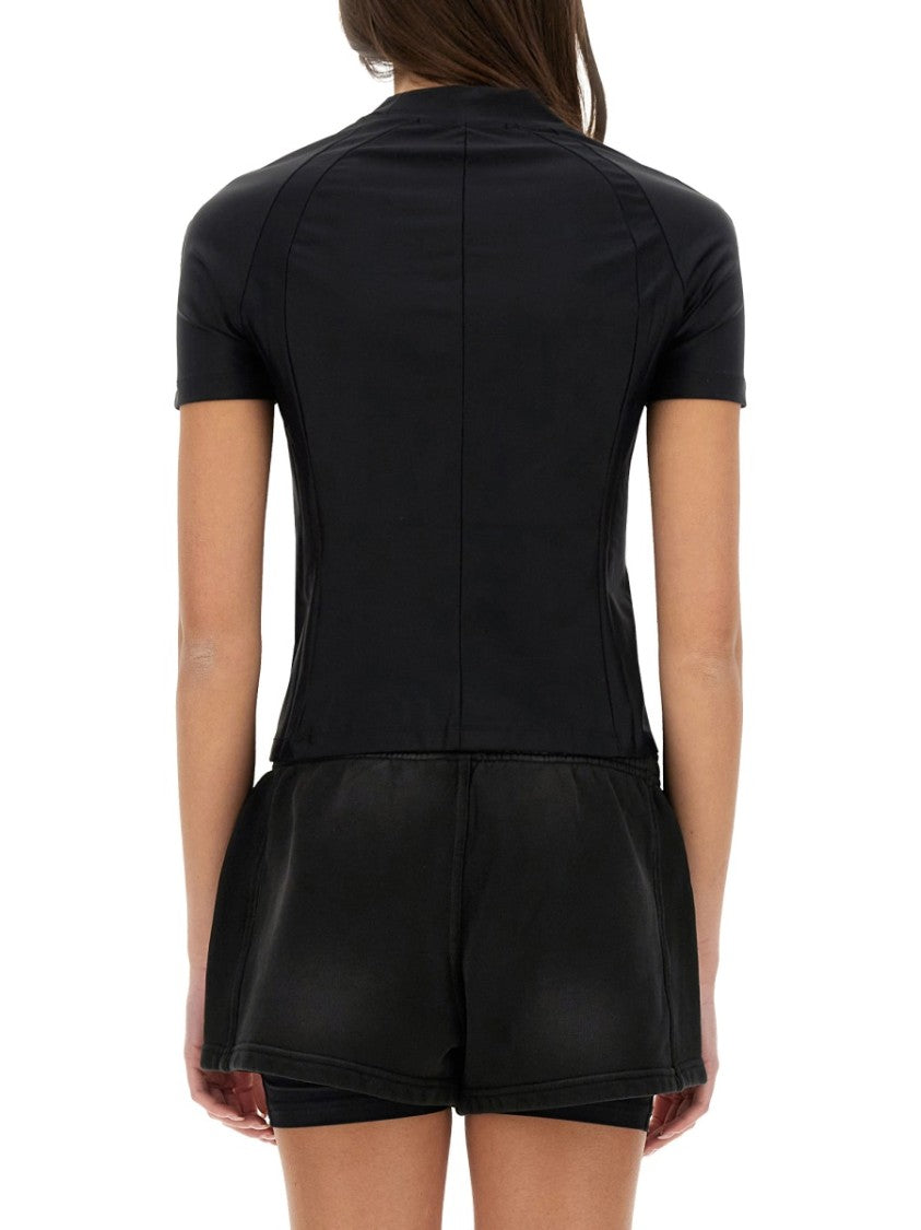 Fitted Black T-Shirt With Logo Details
