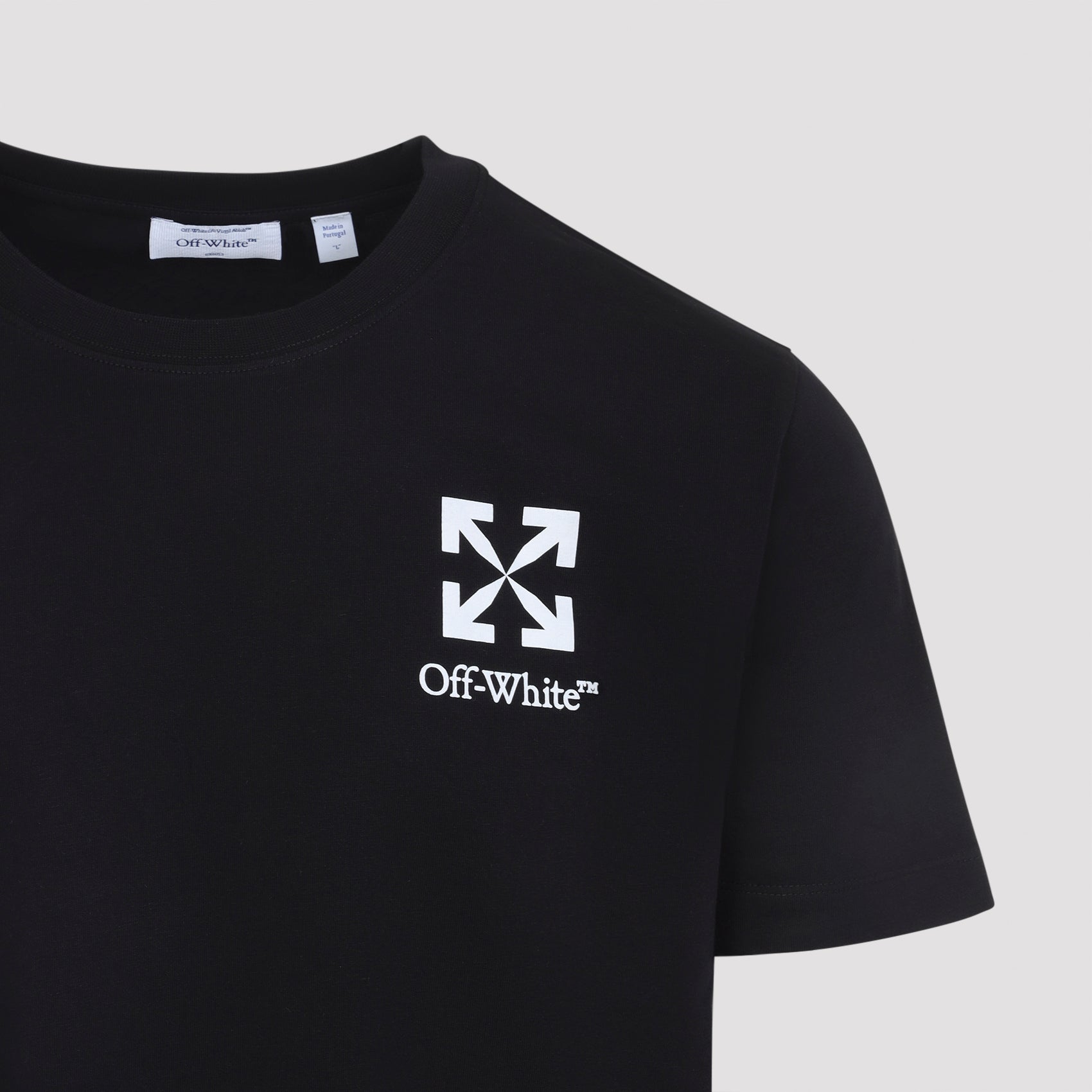 Black Cotton T-Shirt with Graphic Logo