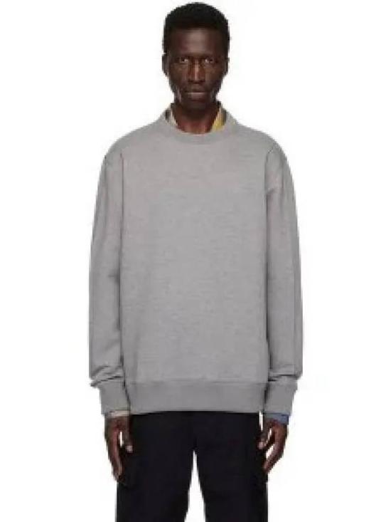 Relaxed-Fit Long-Sleeve Crewneck Shirt with Ribbed Details