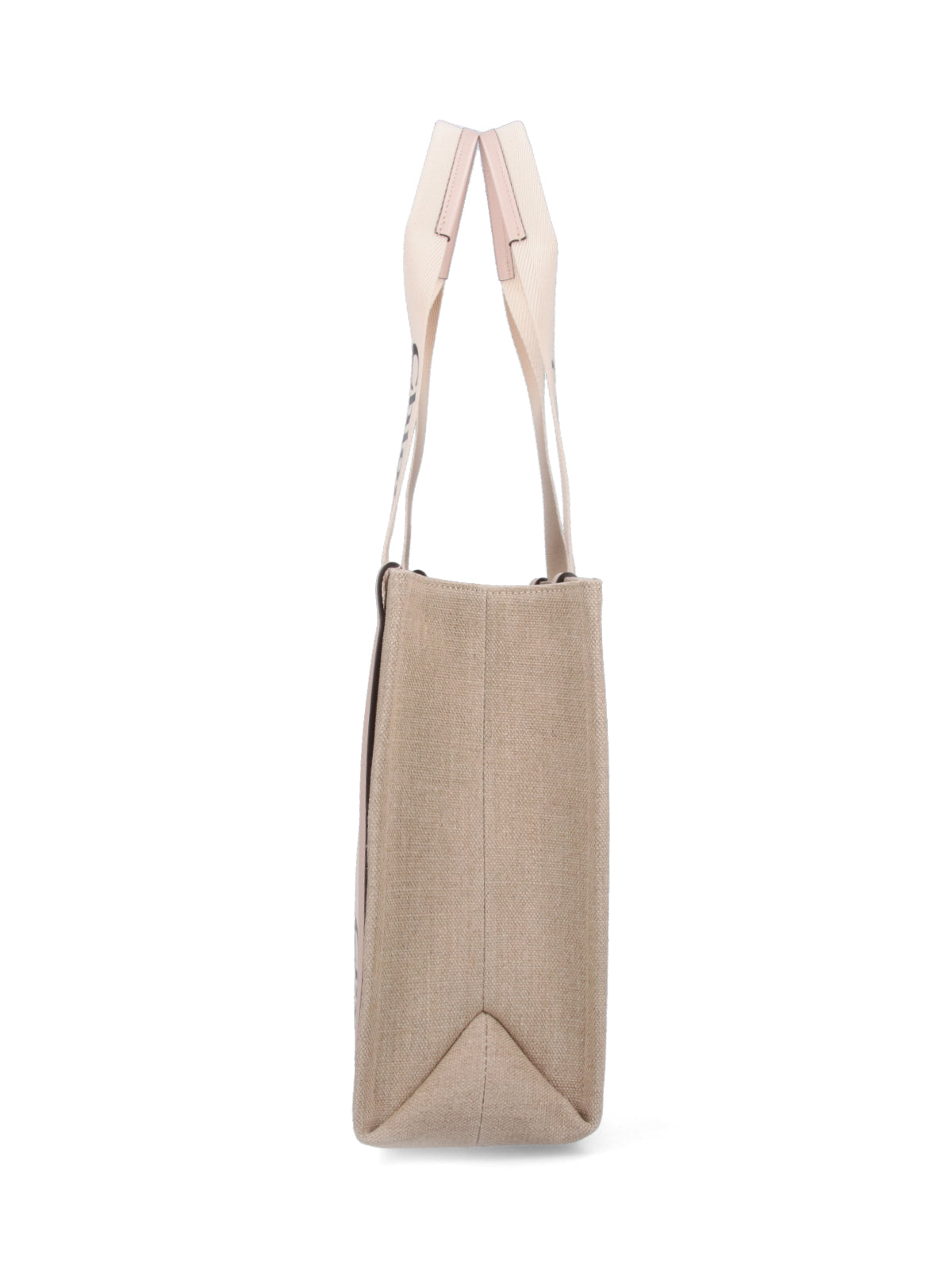 "Woody" Tote Bag, In Beige Linen