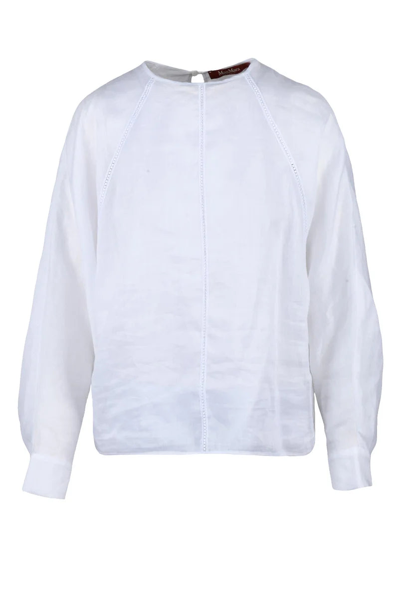 Edile Brushed Ramie Blouse - White