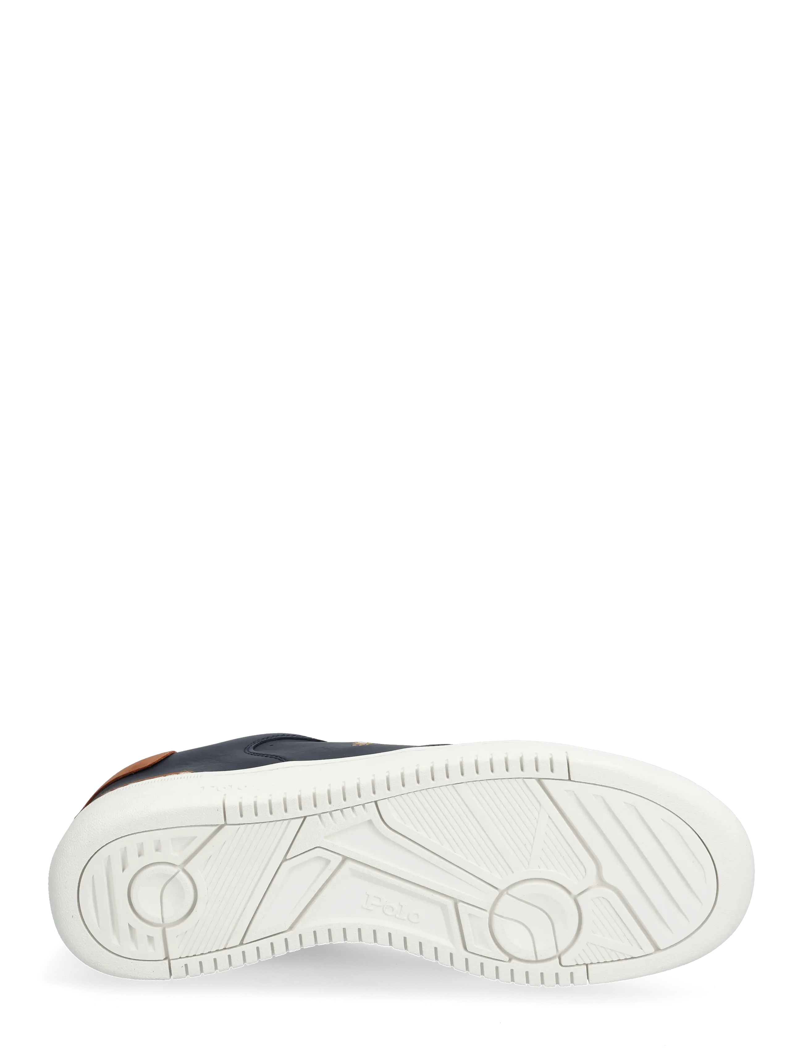 Navy Leather Low-Top Sneakers with White Accents