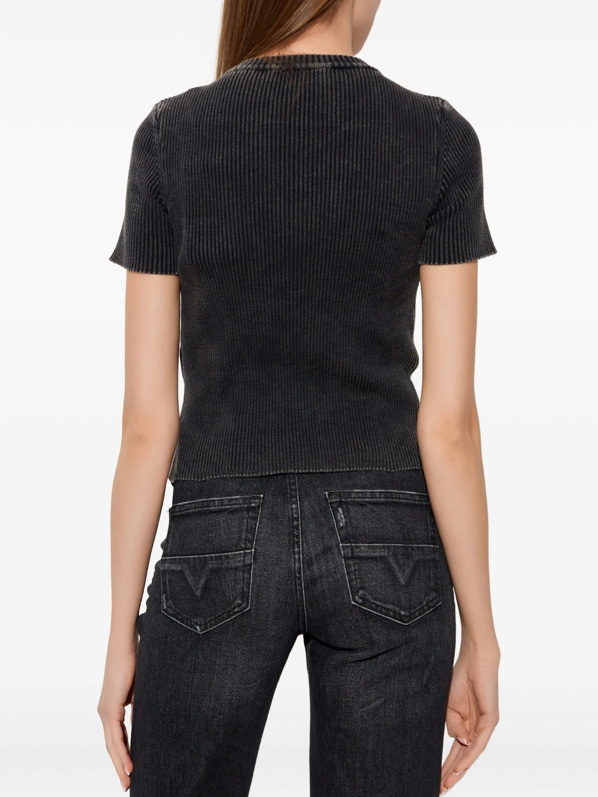 Black M Anchor A Ribbed Top