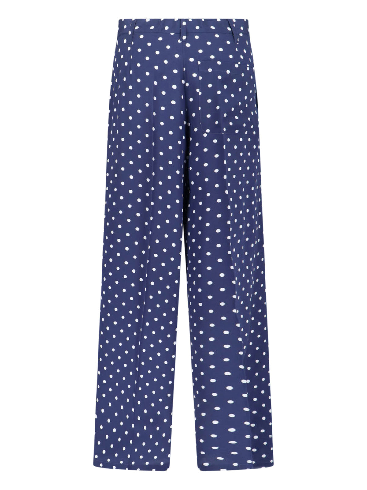Silk Polka Dot Pants With Front Bow Detail