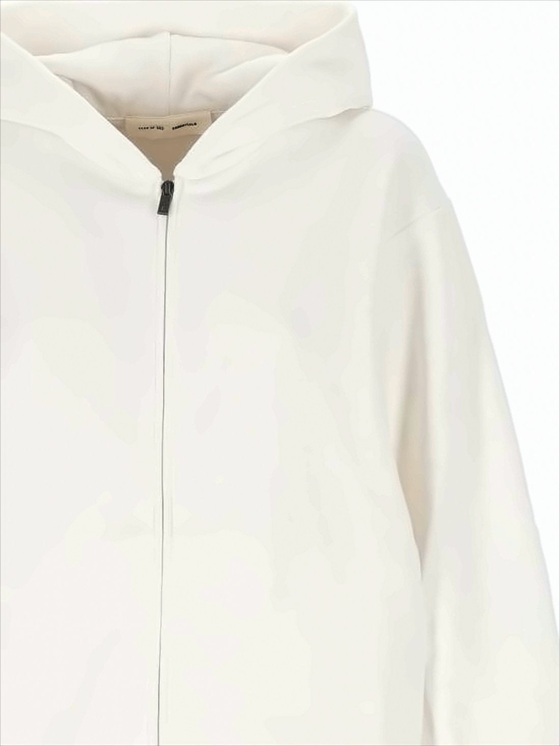 Minimalist Zip-Up Hoodie with Bold Back Text
