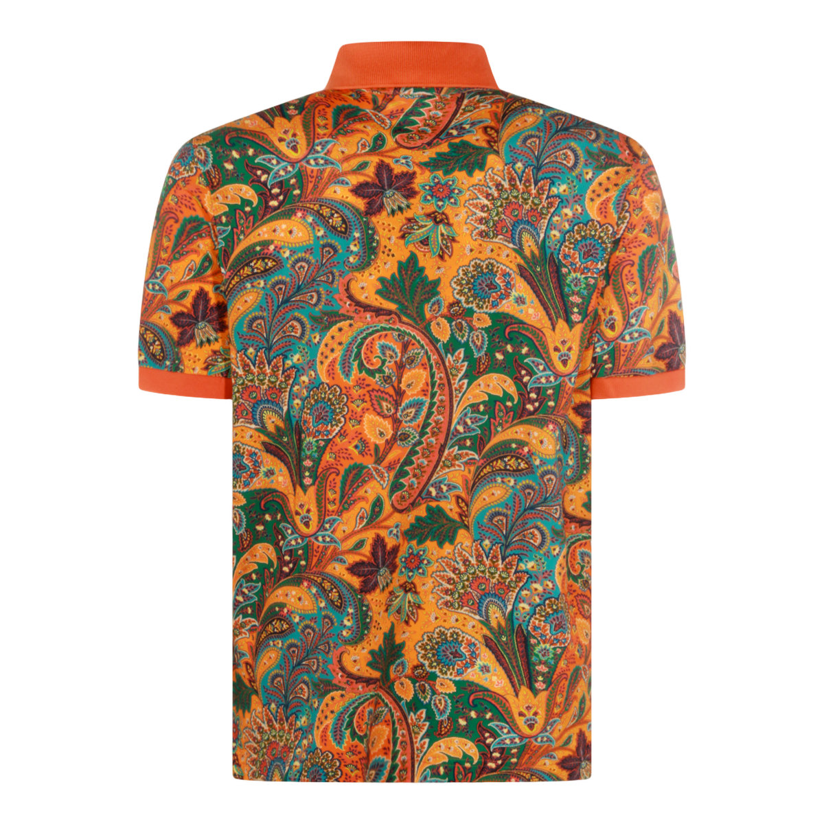 Paisley Pattern Polo Shirt with Ribbed Collar