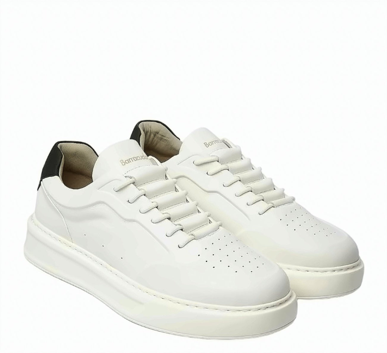 White Slip On Leather Sneakers