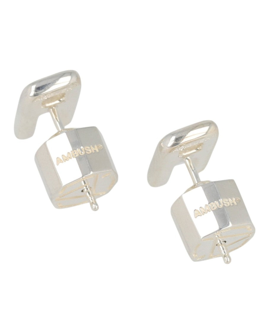 Engraved Logo Sterling Silver Earrings