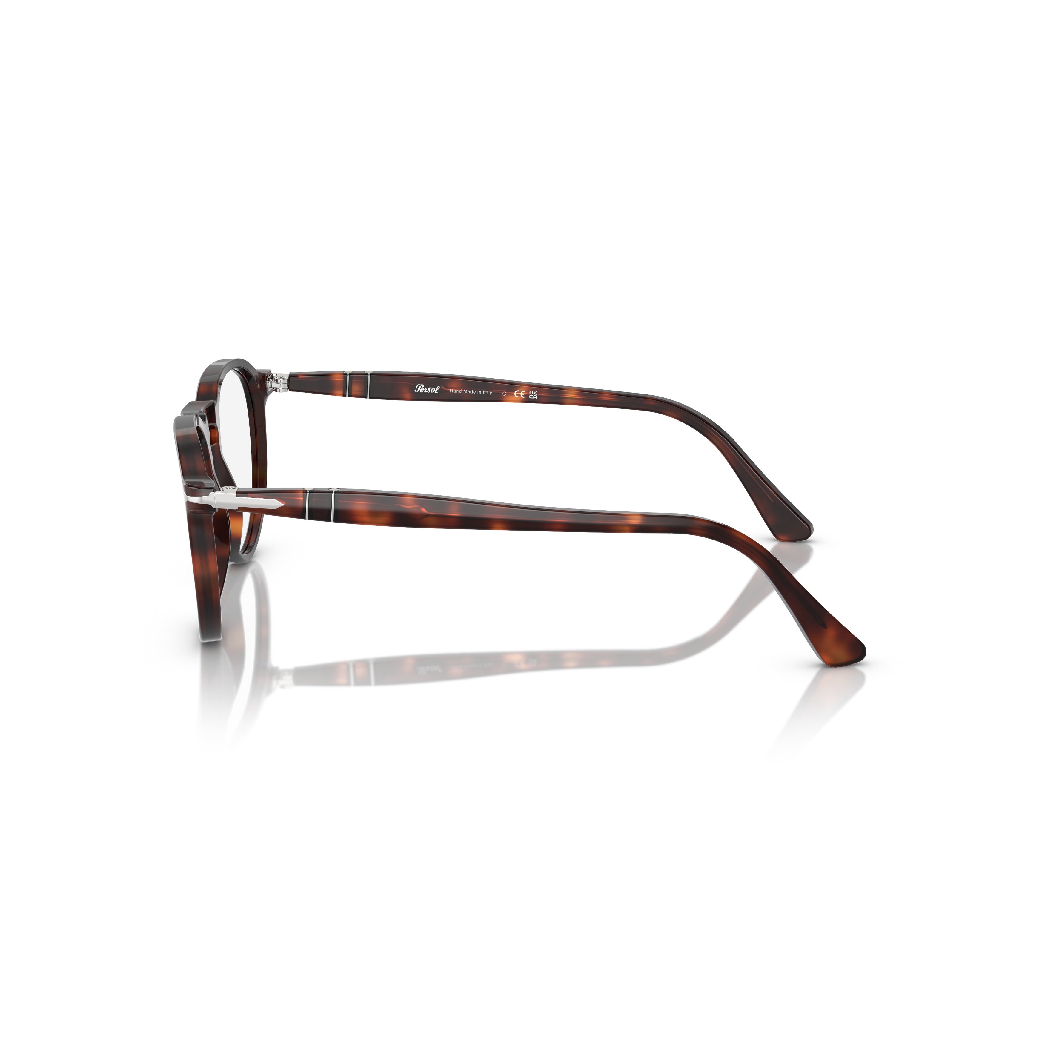 0po3286v Round Frame Tortoiseshell Acetate Eyeglasses with Keyhole Bridge