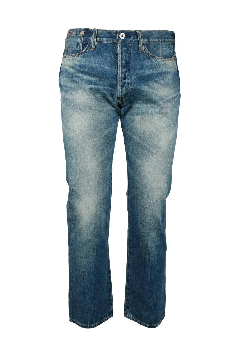 Medium Blue Straight-Leg Denim Jeans