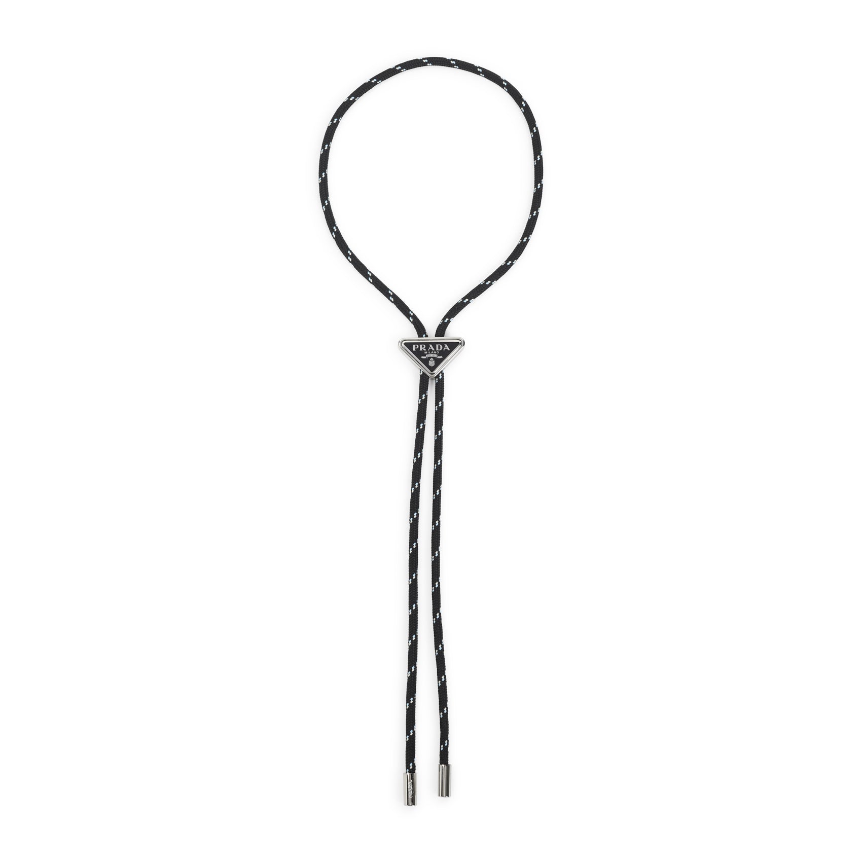 Minimalist Black Cord Necklace with Triangular Metallic Pendant