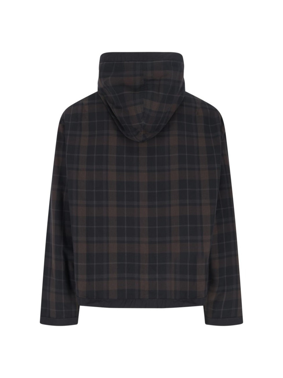 Plaid Zip Hoodie – Black