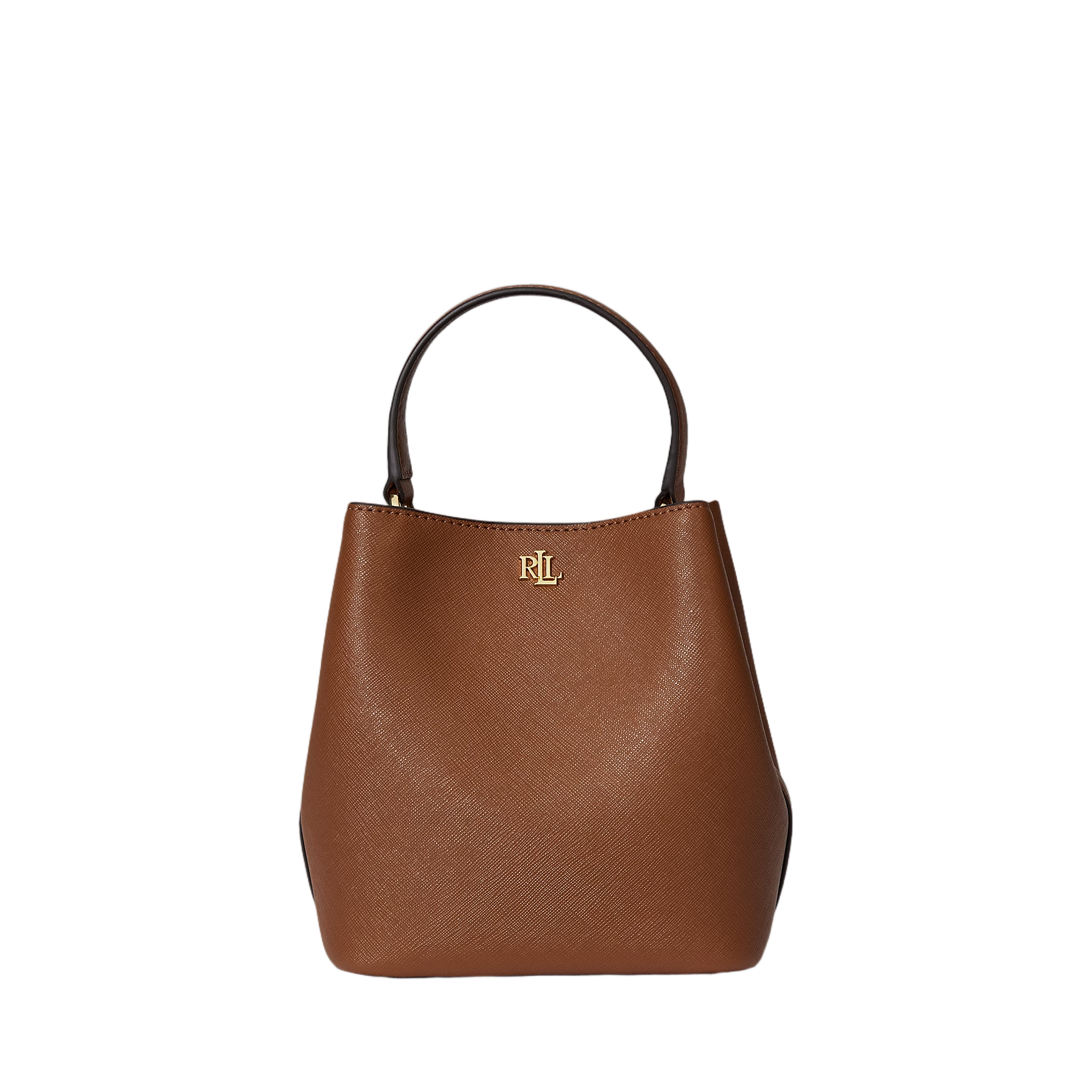 Compact Crosshatch Leather Bucket Bag