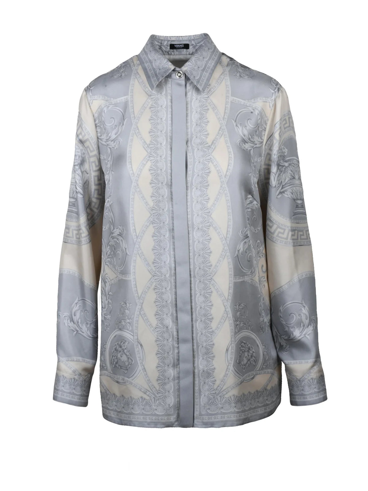 Silk Shirt - Grey/Beige