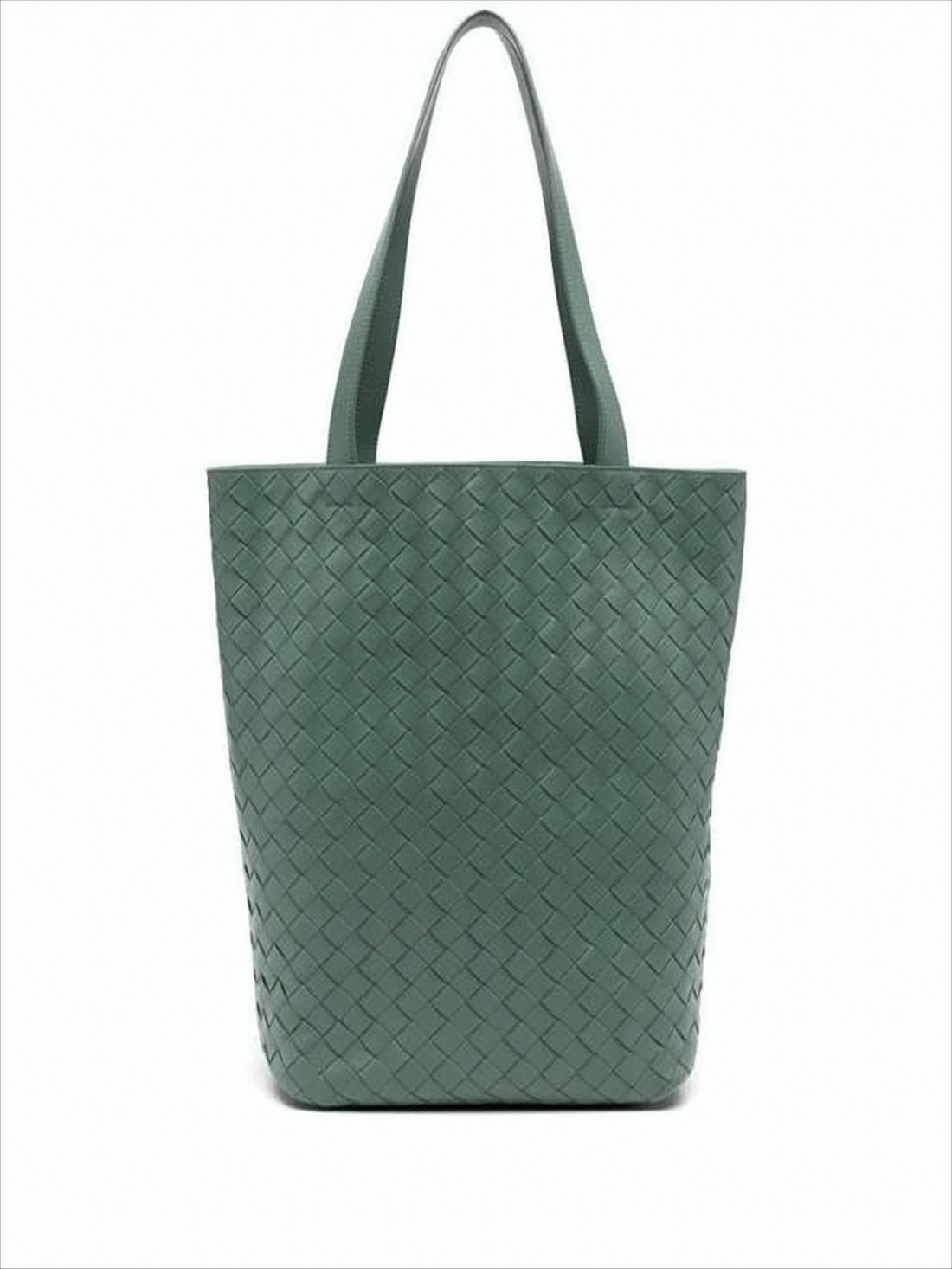 Structured Woven Leather Tote Bag