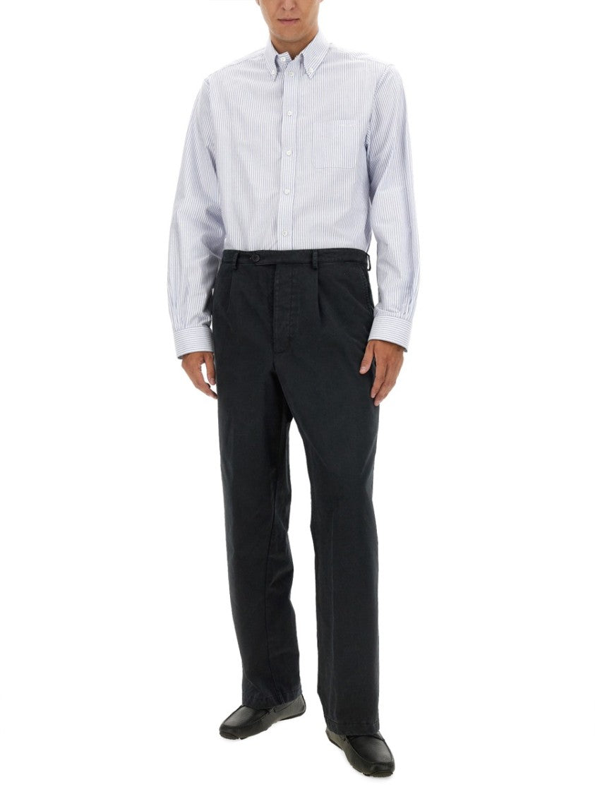Relaxed Fit Black Cotton Pants