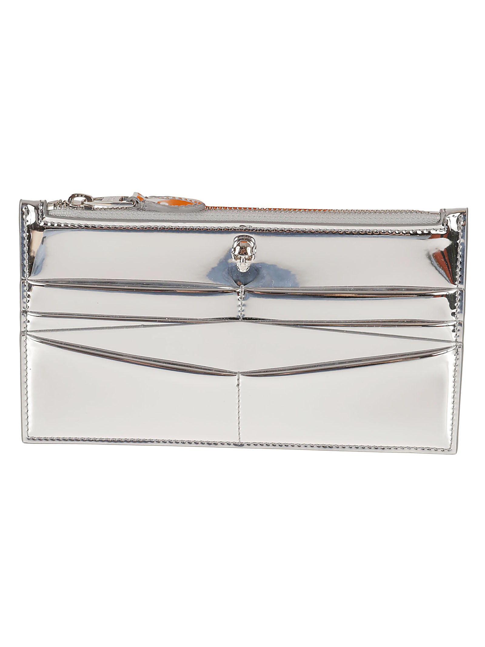 Silvery Metallic Wallet With Design