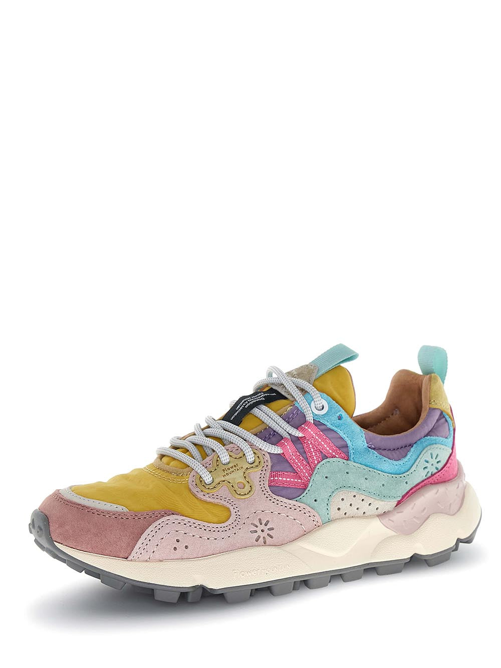 Pastel Multi-layered Sneakers with Chunky Sole