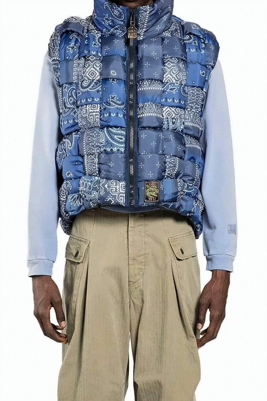 Quilted Blue Bandana Patchwork Vest