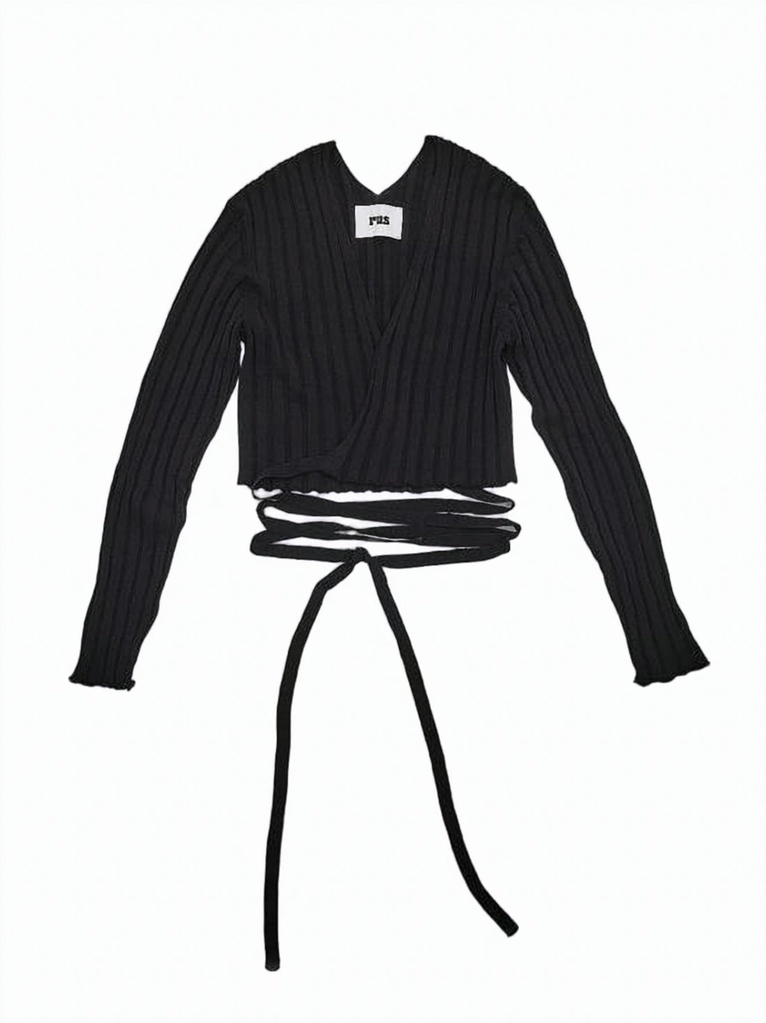 Ribbed Knit Cardigan with Cropped Length