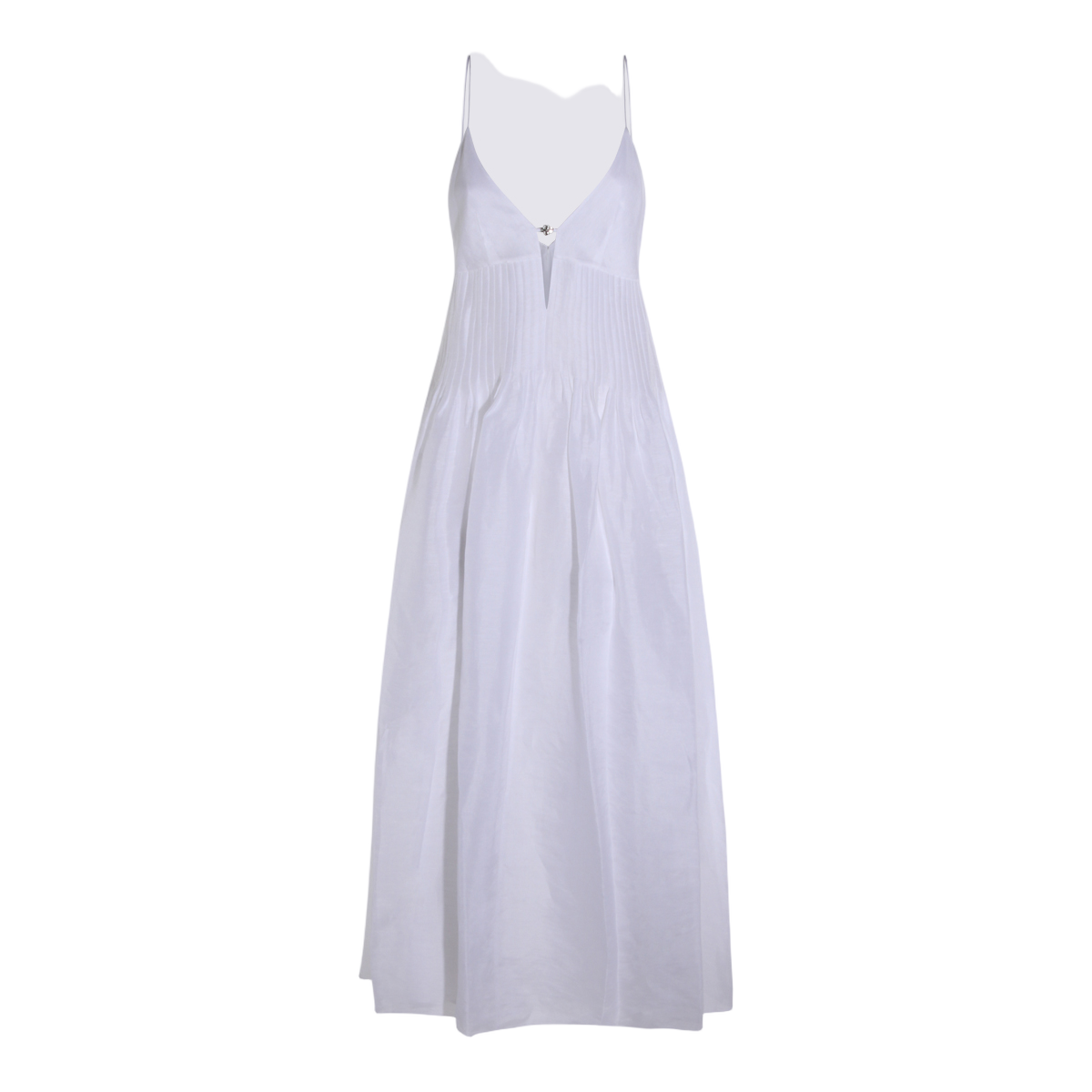 Crisp White Dress with Fitted Bodice