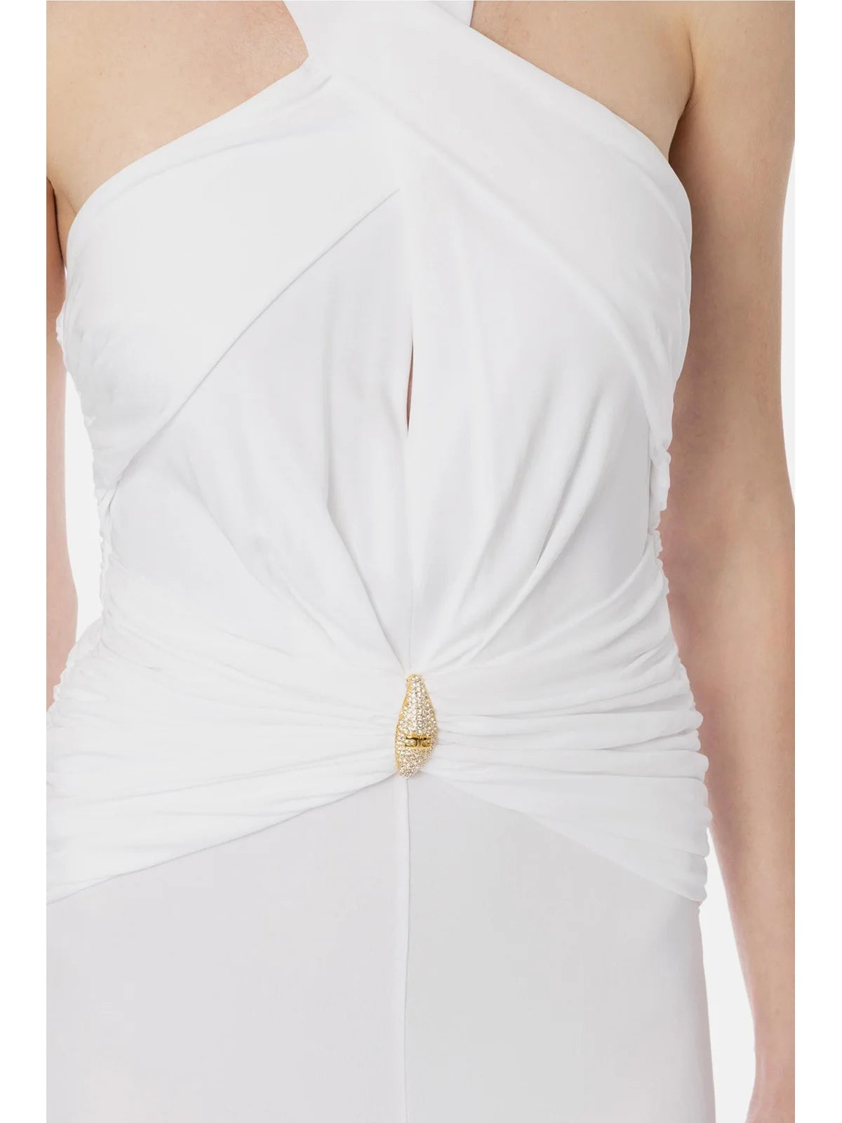 White Viscose Midi Dress