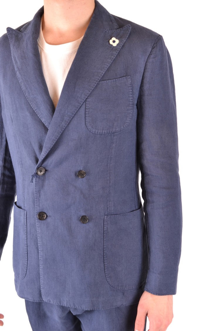 Double-Breasted Blue Hemp Jacket