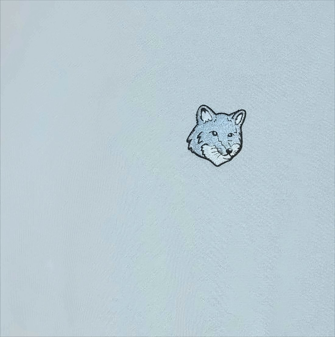 Light Blue Long-Sleeve Sweatshirt With Embroidered Fox Emblem