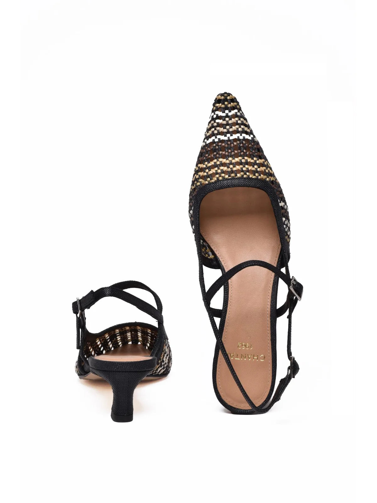Black Other Fibers Rafia Pump
