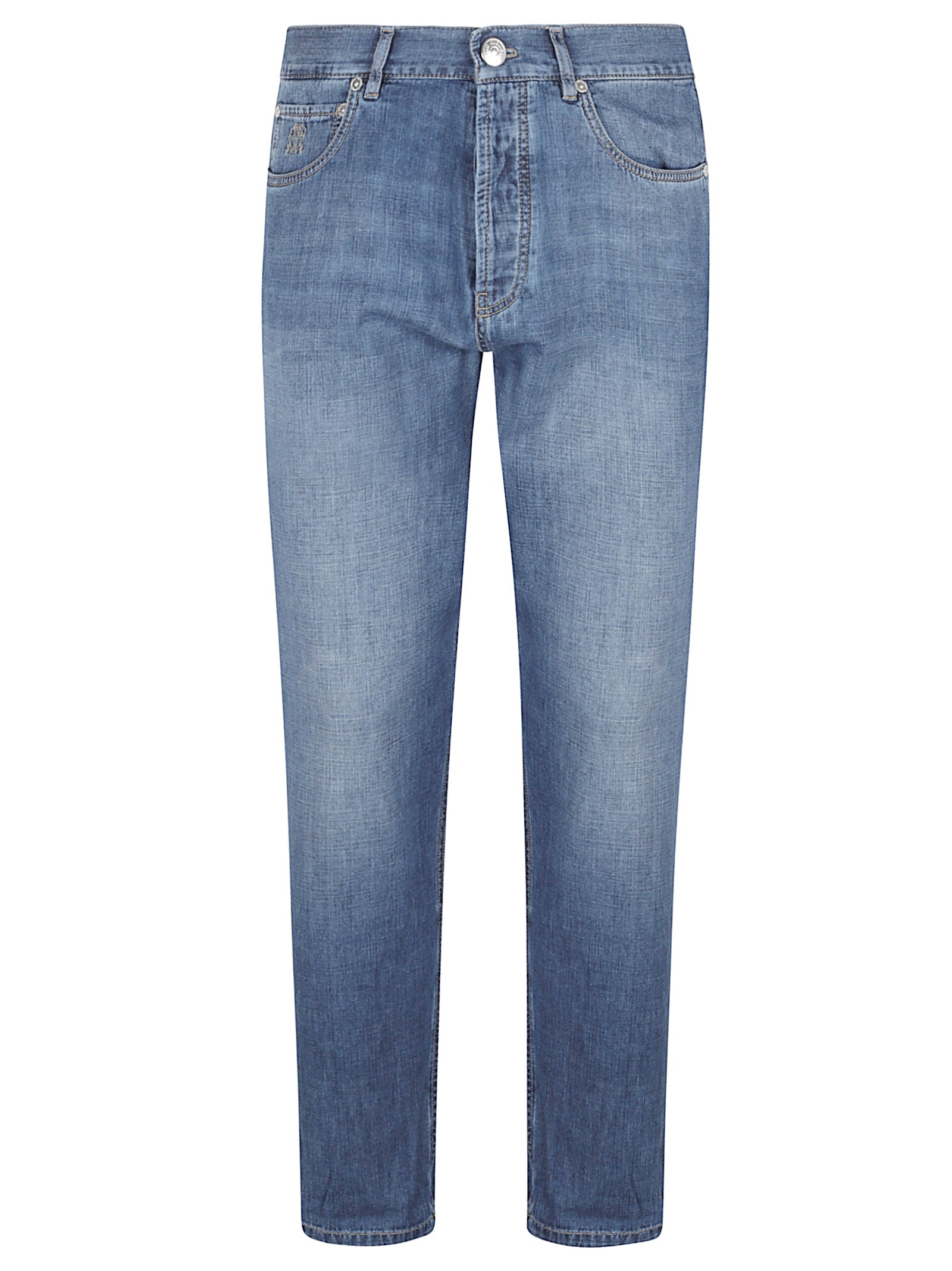 Straight-Leg Denim Jeans