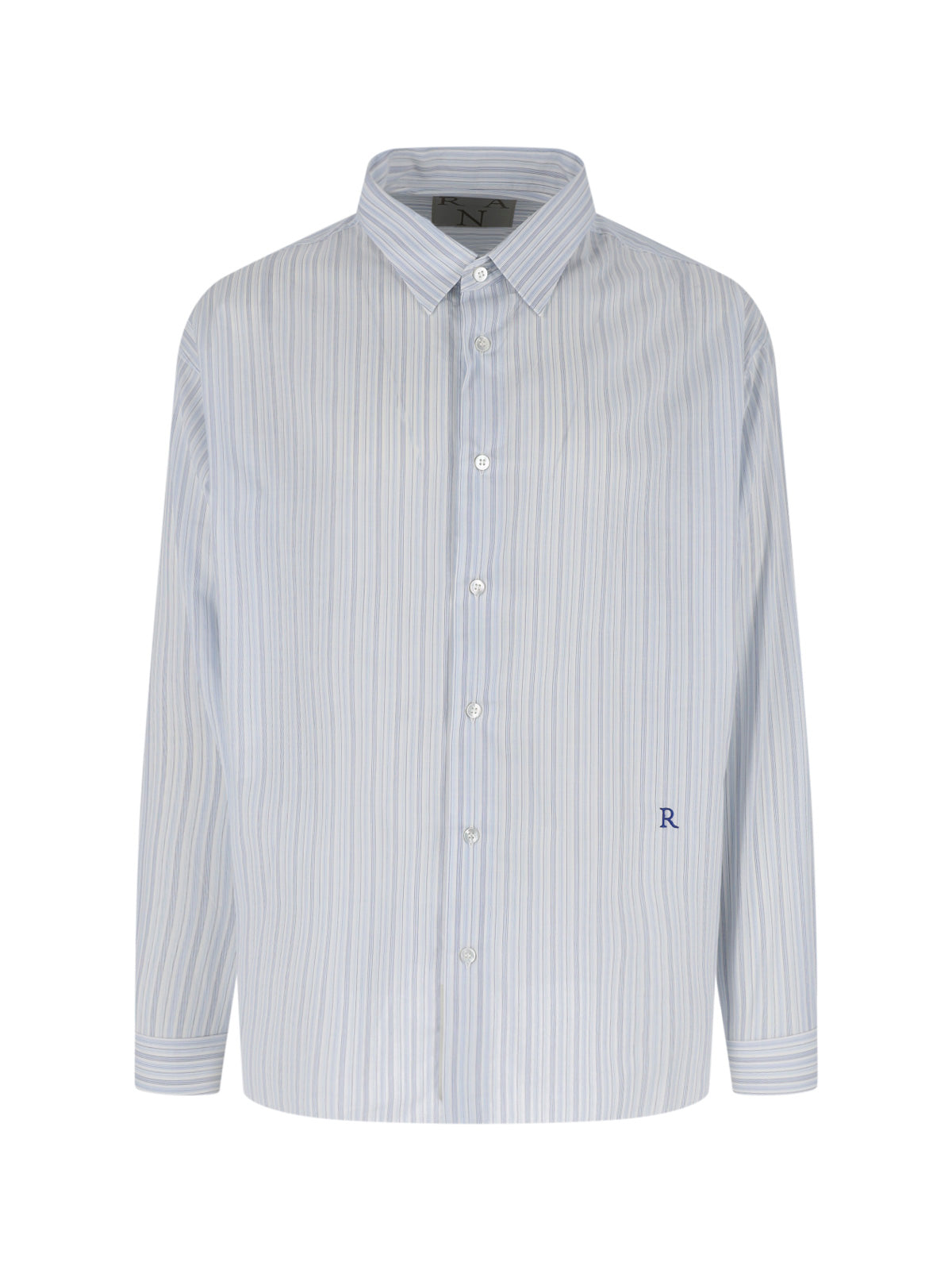 Light Blue Striped Cotton Silk Shirt