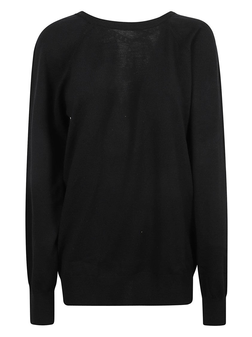 Deep V-Neck Black Sweater
