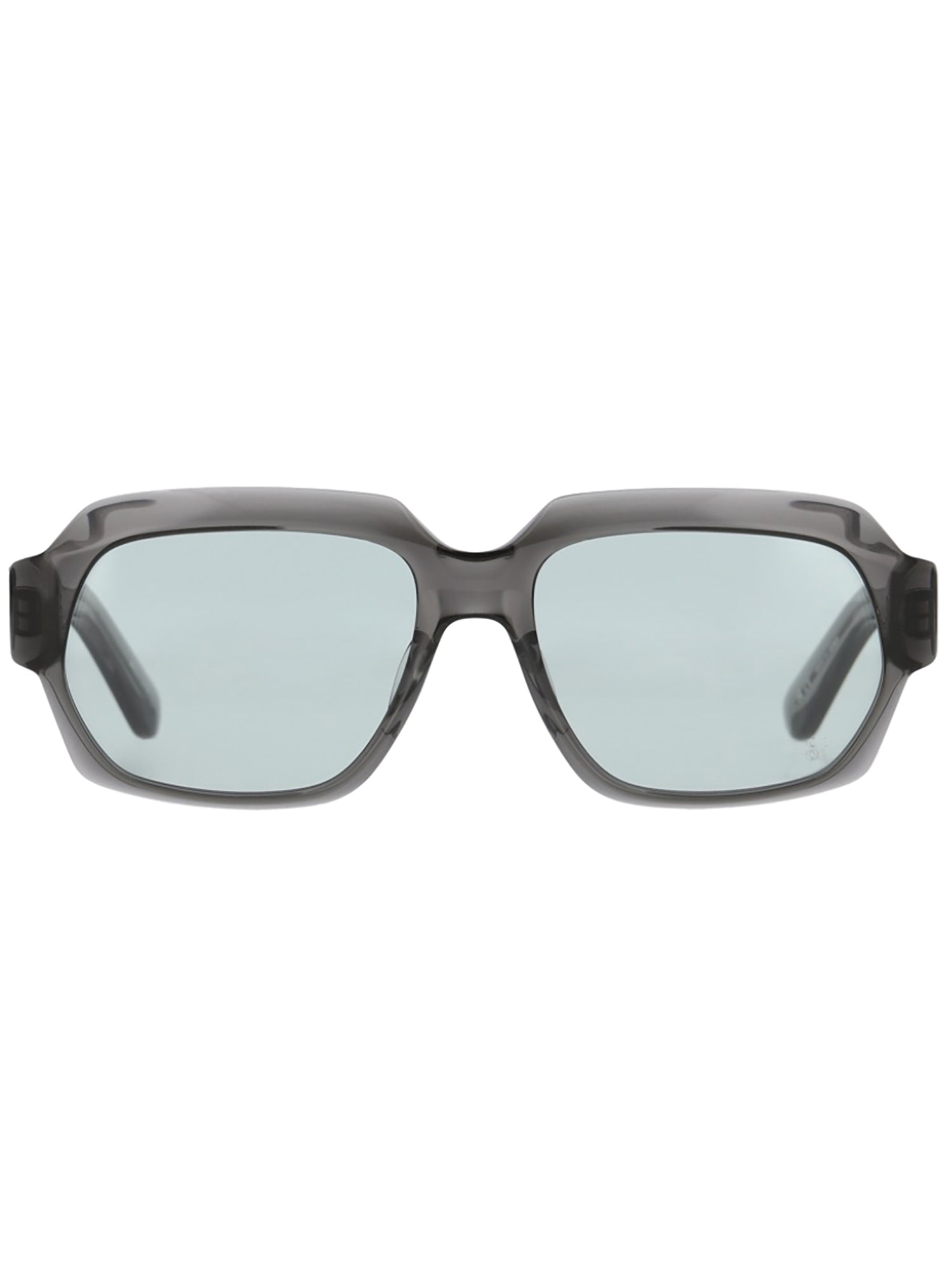Geometric Frame Grey Acetate Sunglasses with International Fit