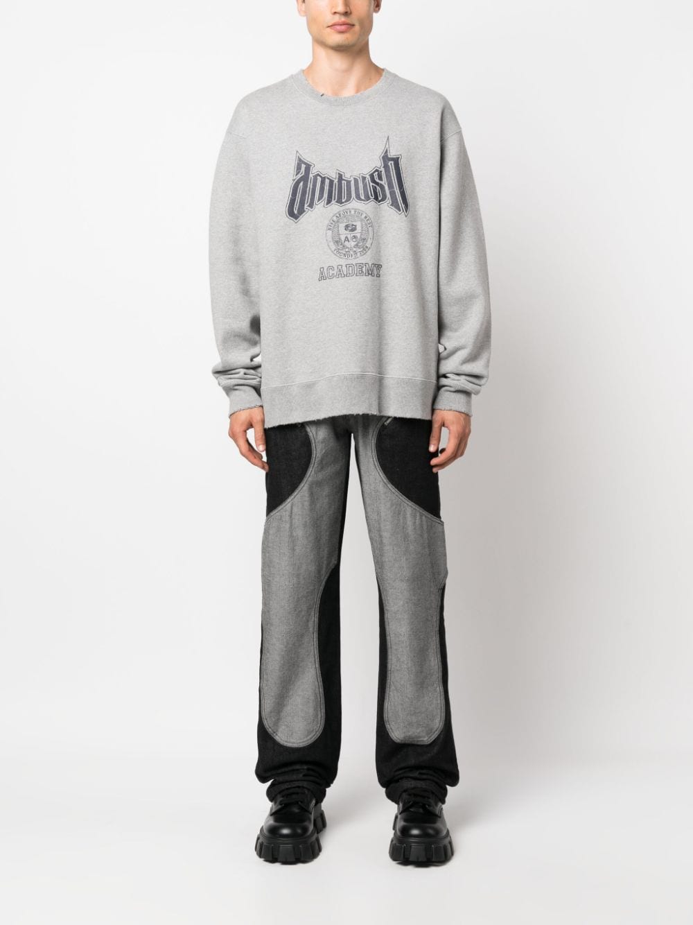 Heather Grey Academy Graphic Cotton Sweatshirt