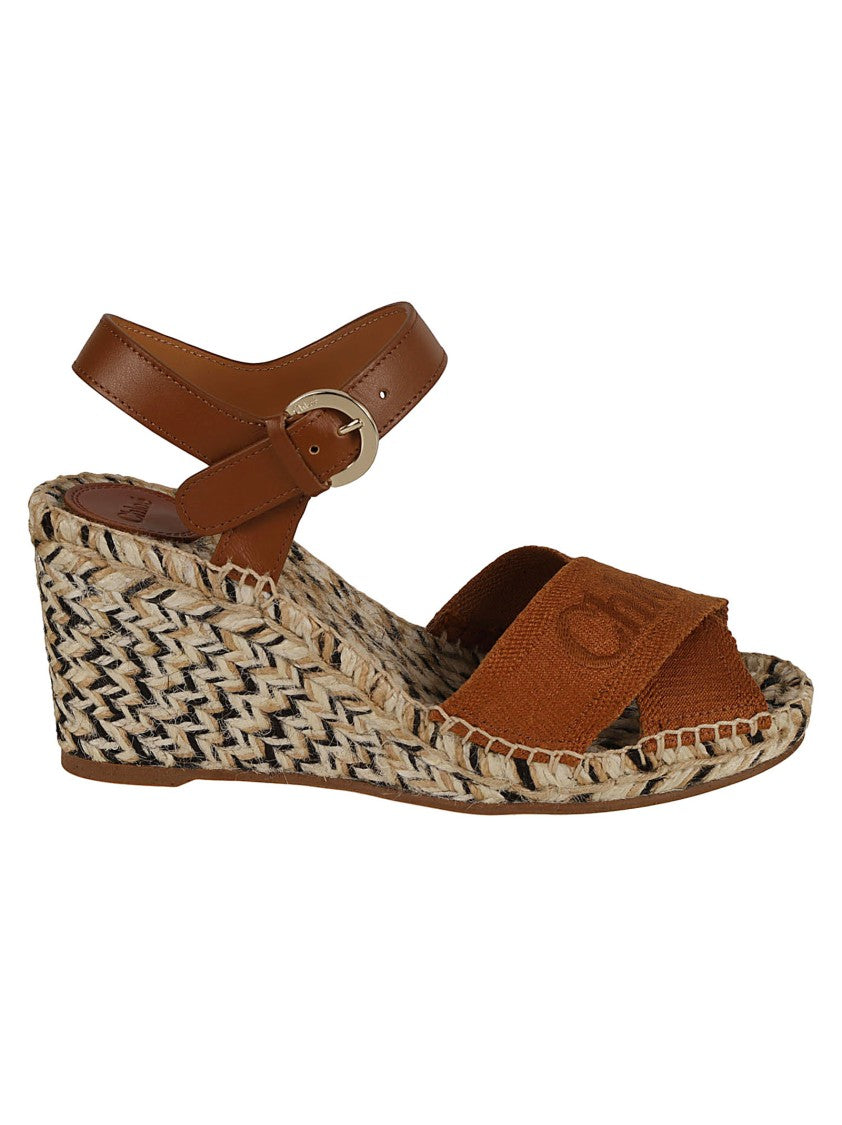 Wedge Sandals With Woven Jute Sole