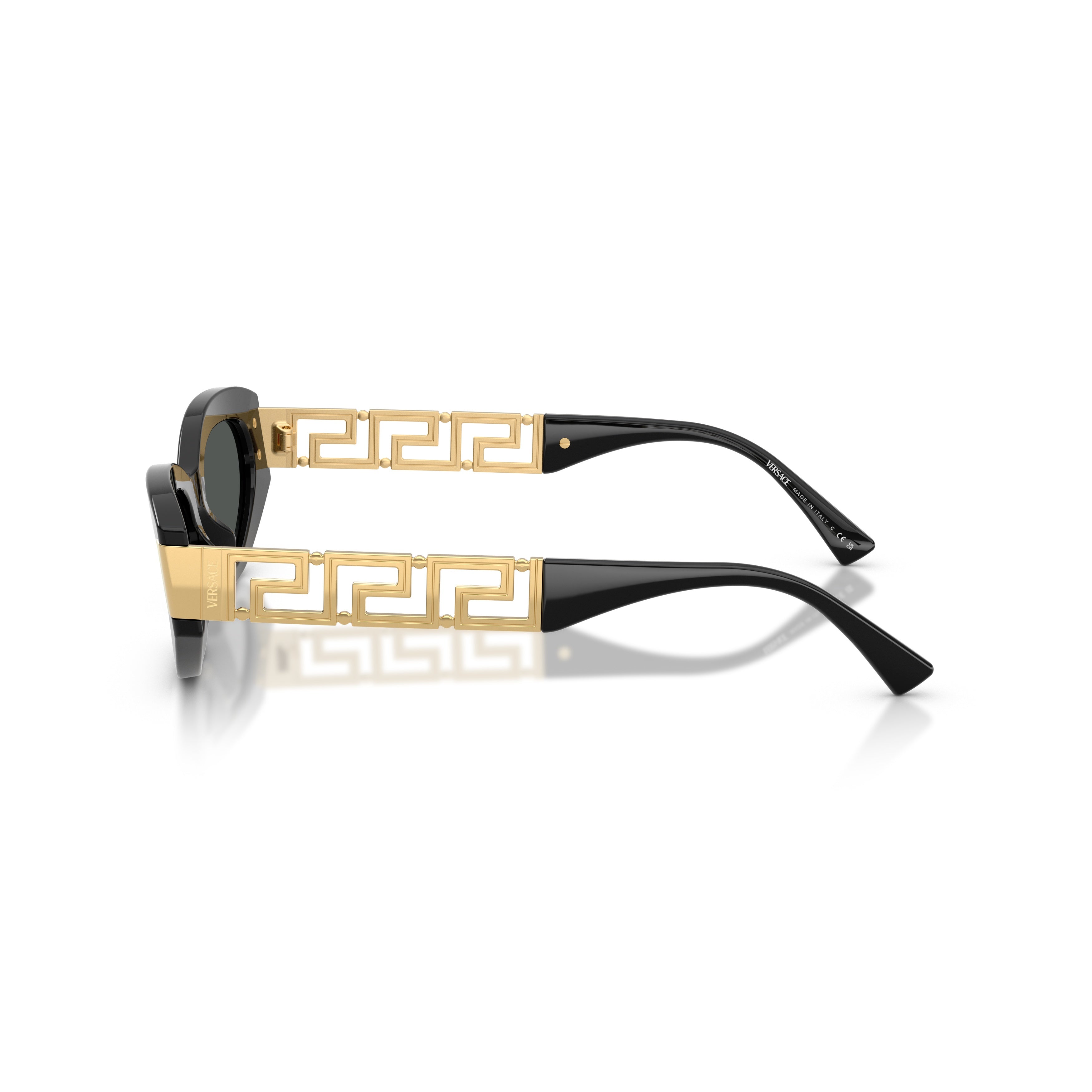 0ve4501 Black Acetate Elongated Cat-Eye Sunglasses