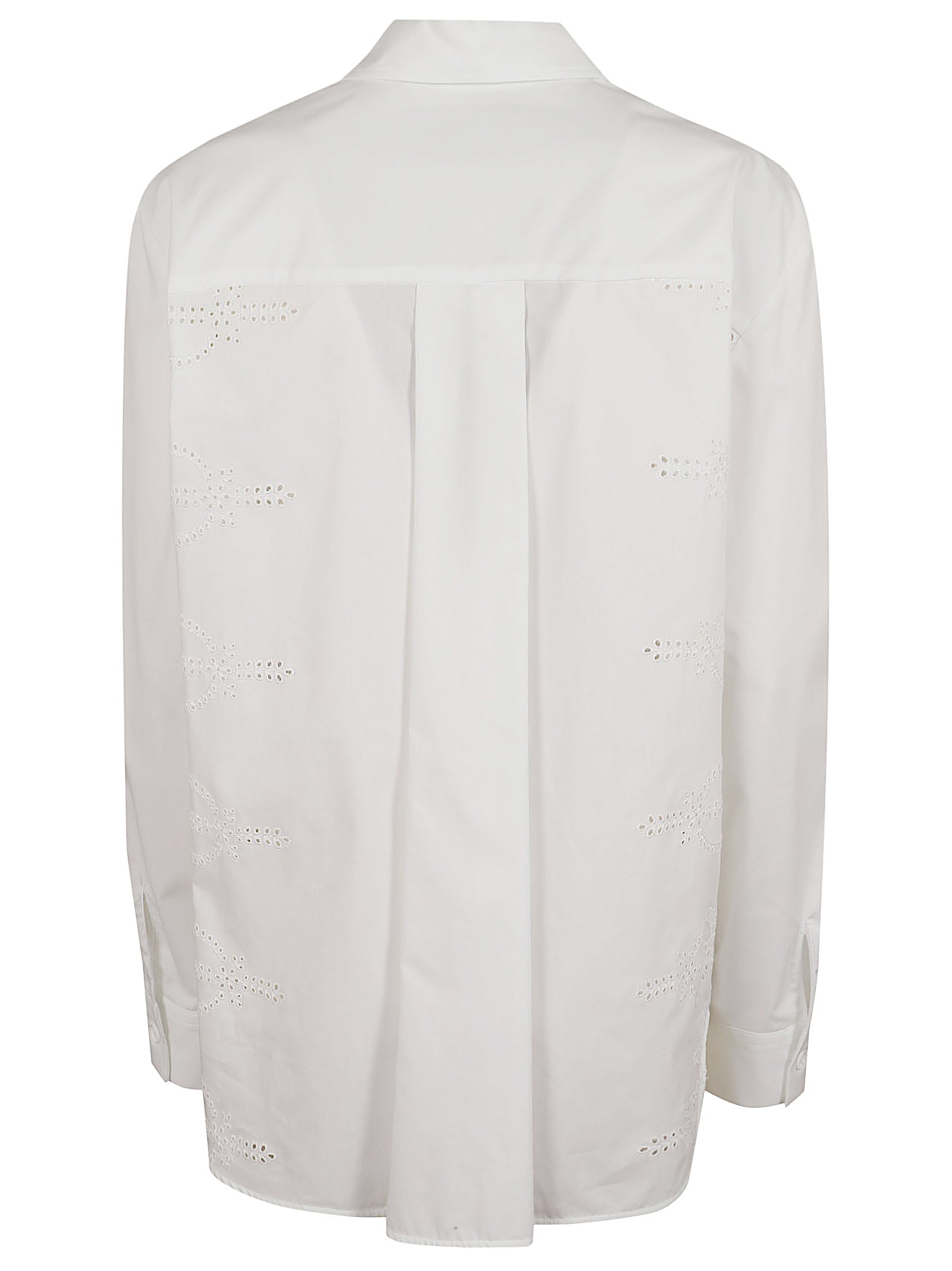 White Embroidered Button-Up Shirt