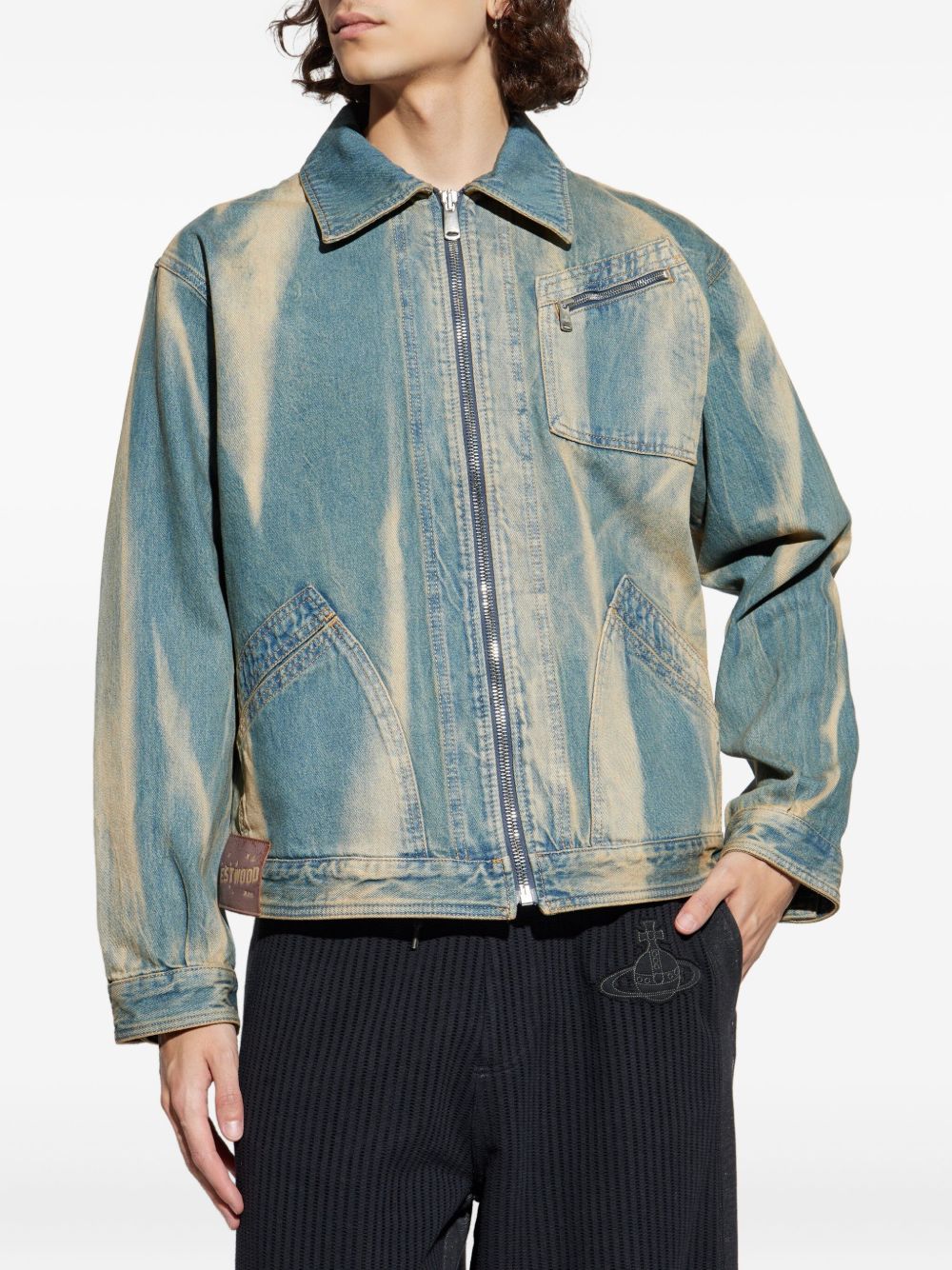 Light Blue Faded Wash Casual Jacket