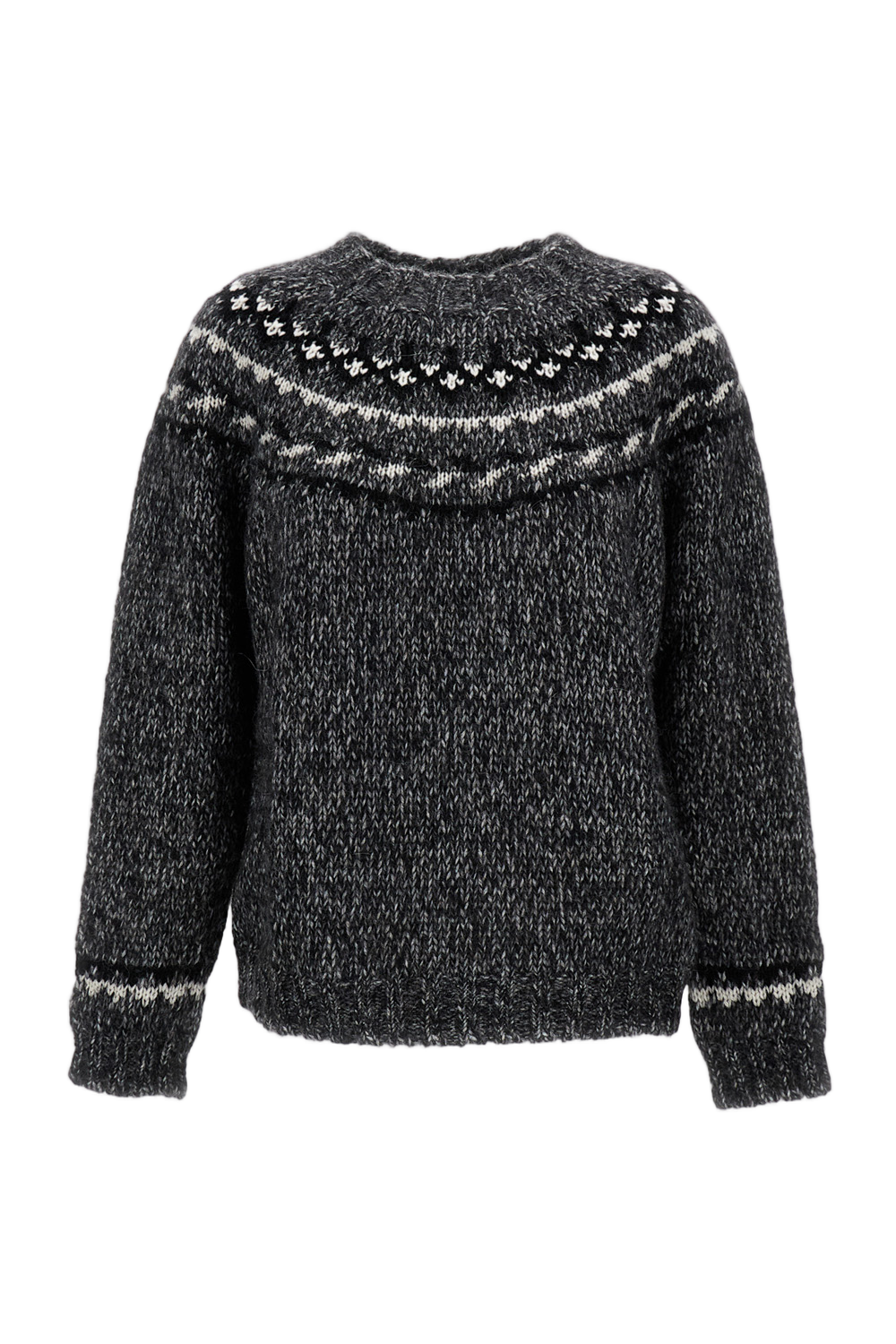 Classic Knit Sweater With Round Neckline