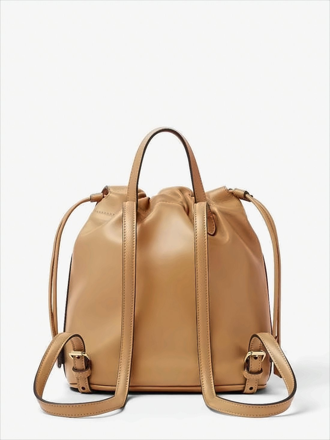 Structured Calf Leather Backpack With Rectangular Buckle