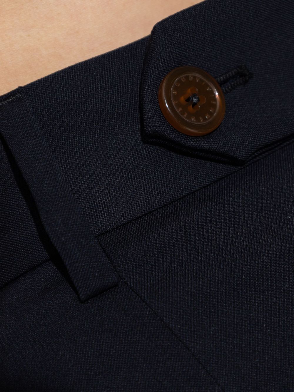 Navy Blue Wide-Leg Trousers