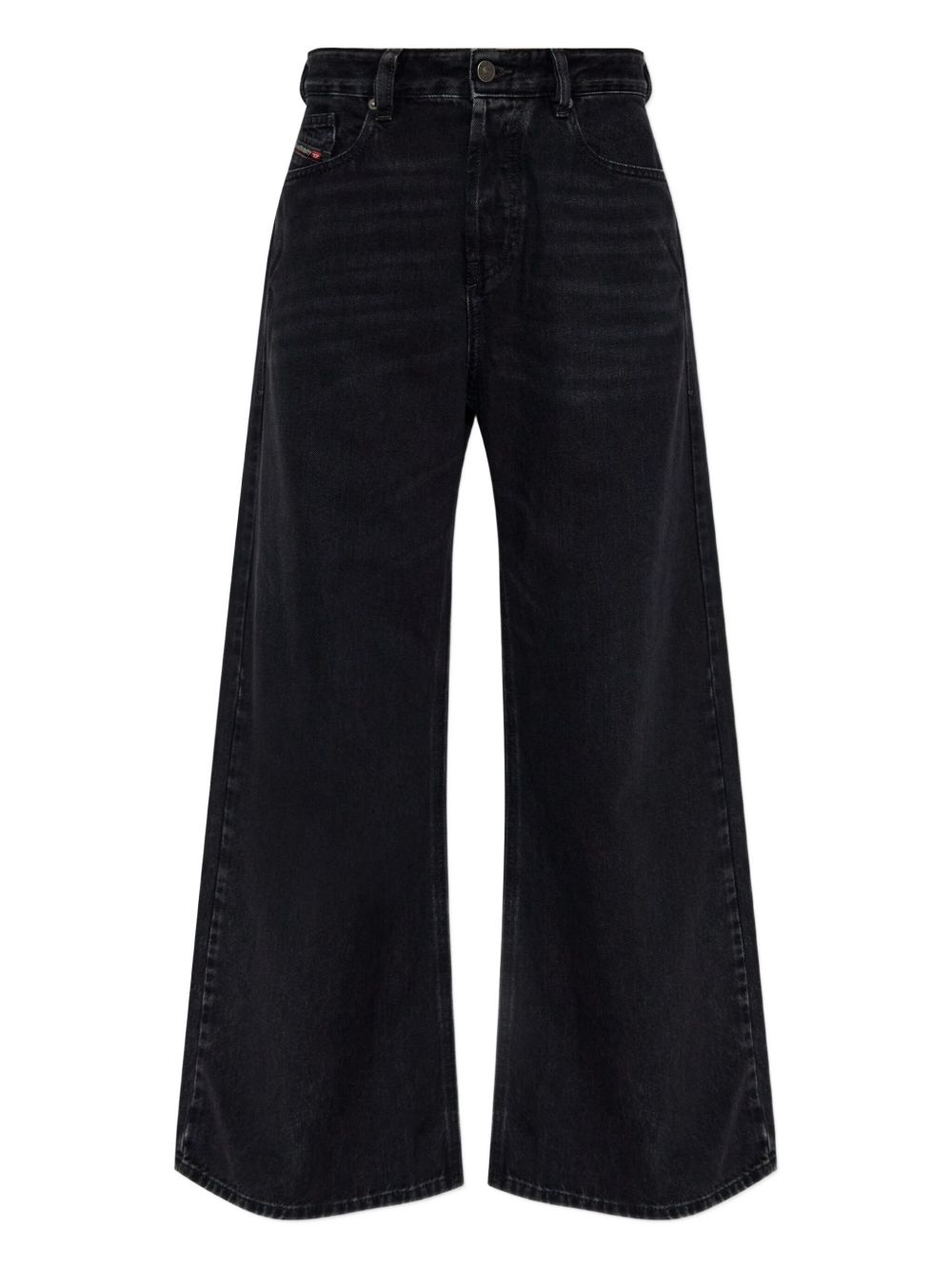 Wide-Leg Black Jeans With Five Pockets