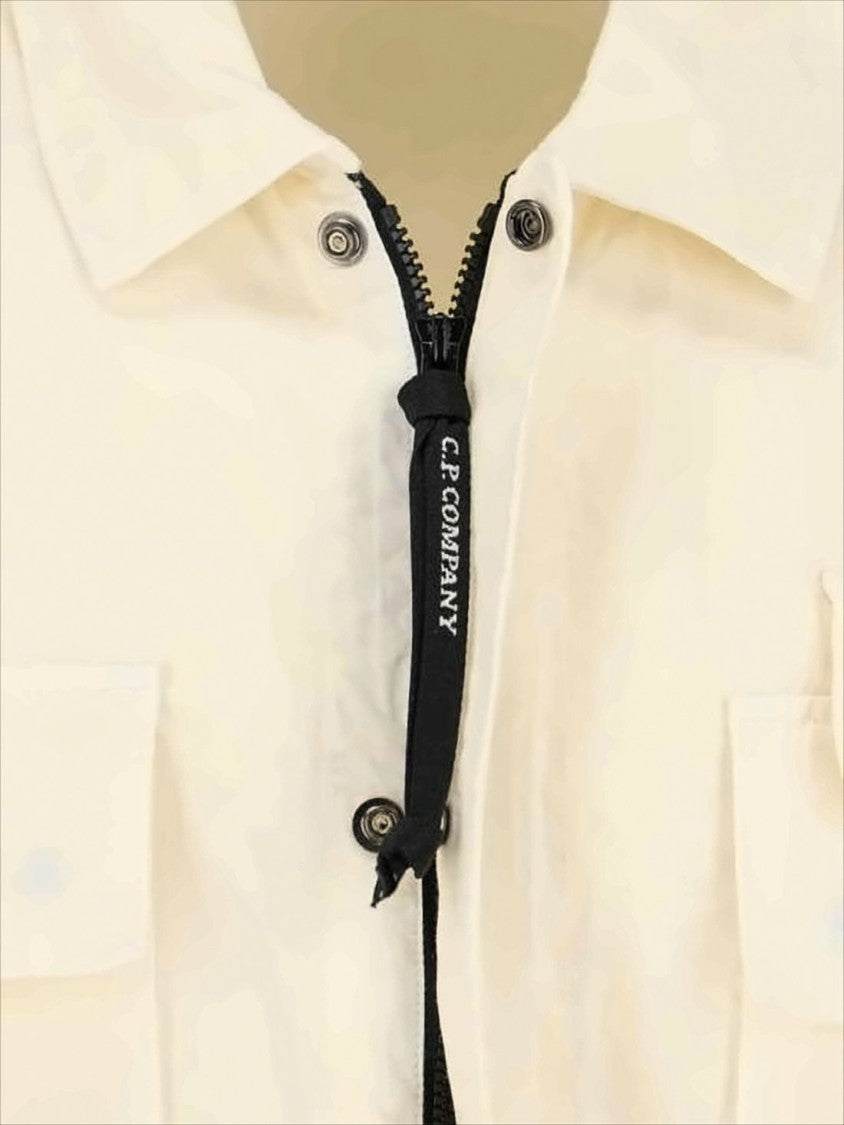 Cropped Cotton Jacket With Classic Collar And Signature Logo Patch