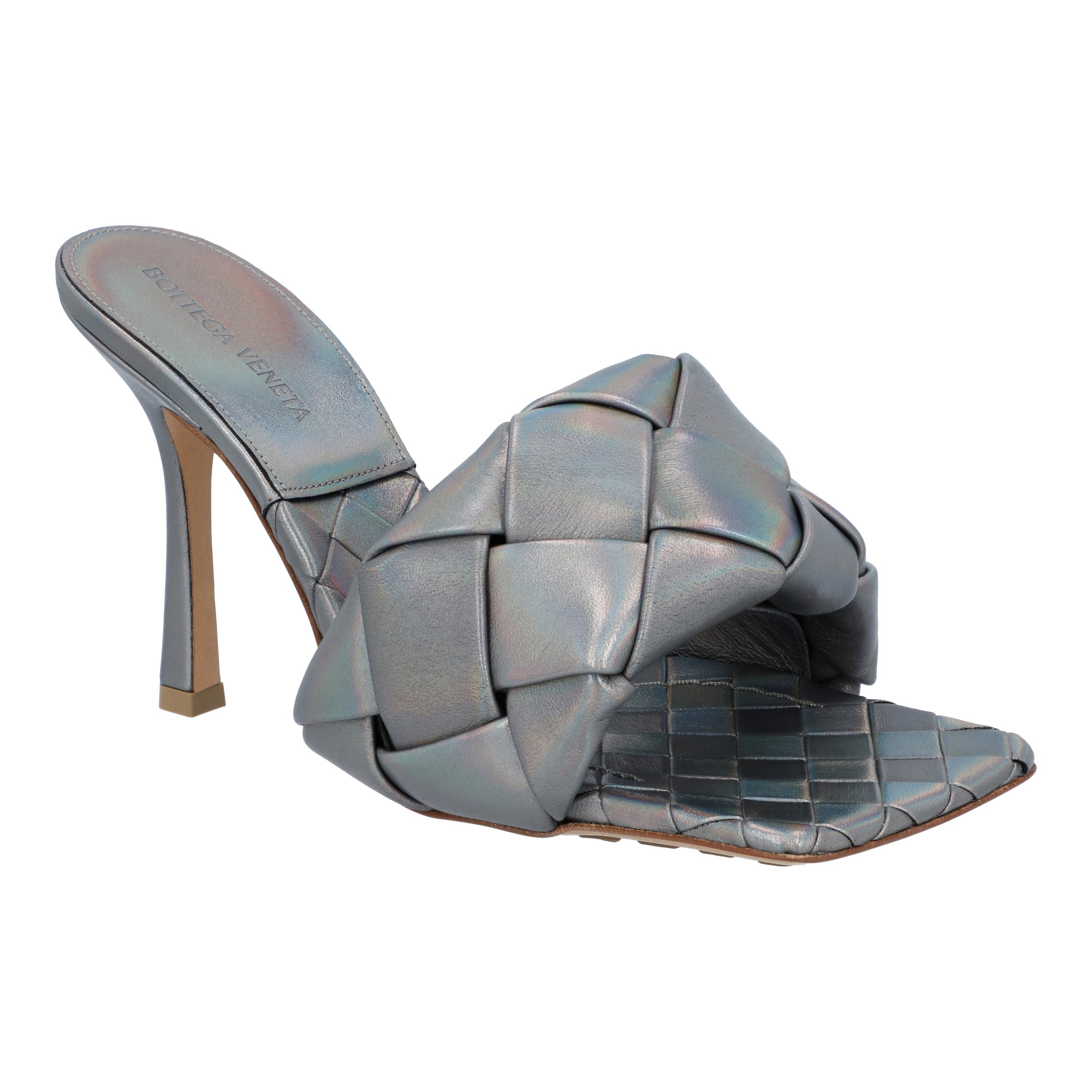 Metallic Grey Lido Mules