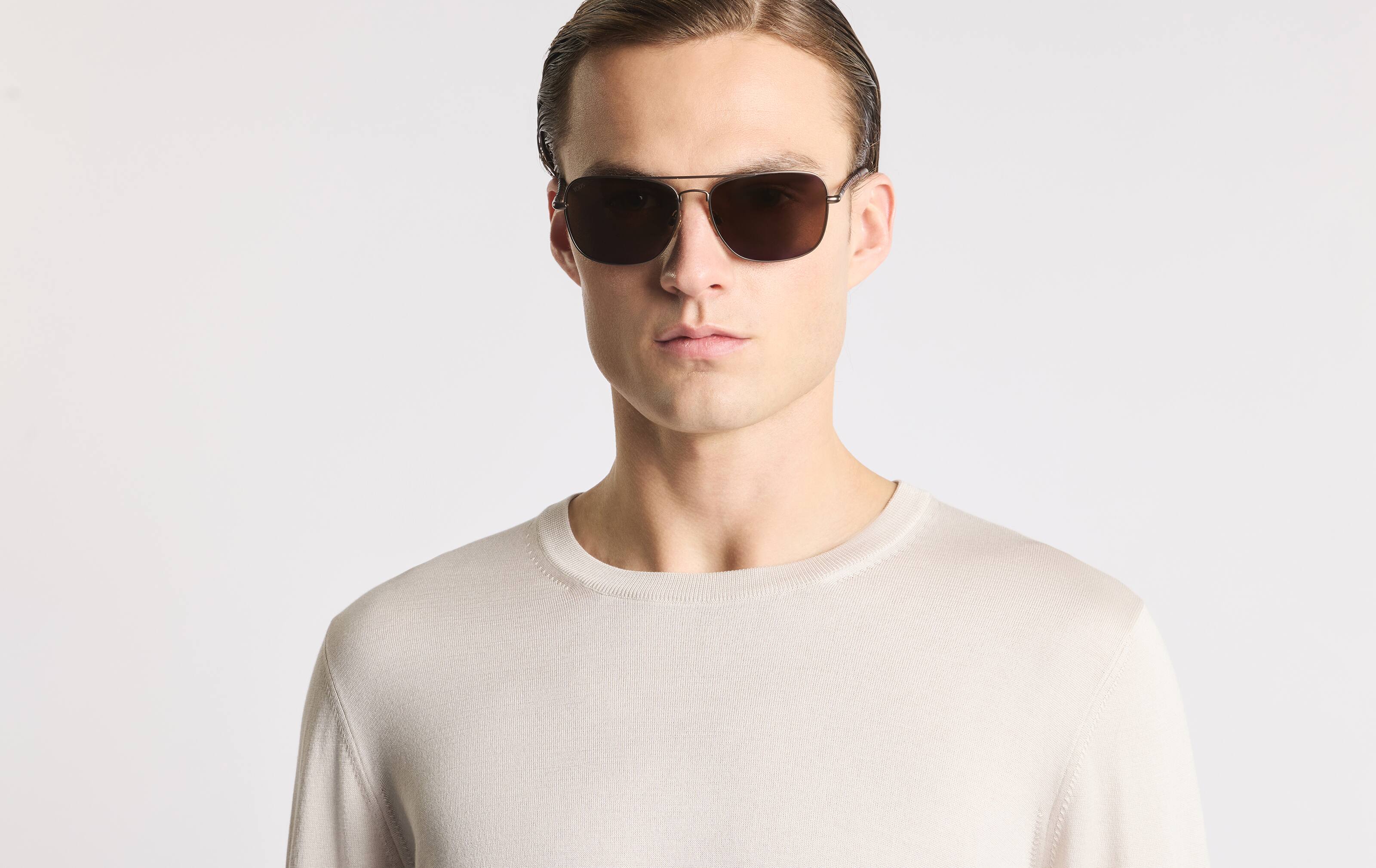 Crew Neck Knitwear in Stucco Tone