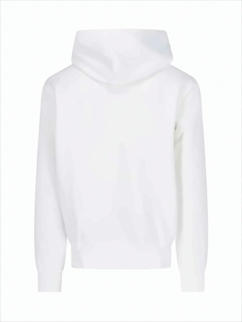 White Hoodie With Bold Polo Text And Kangaroo Pocket