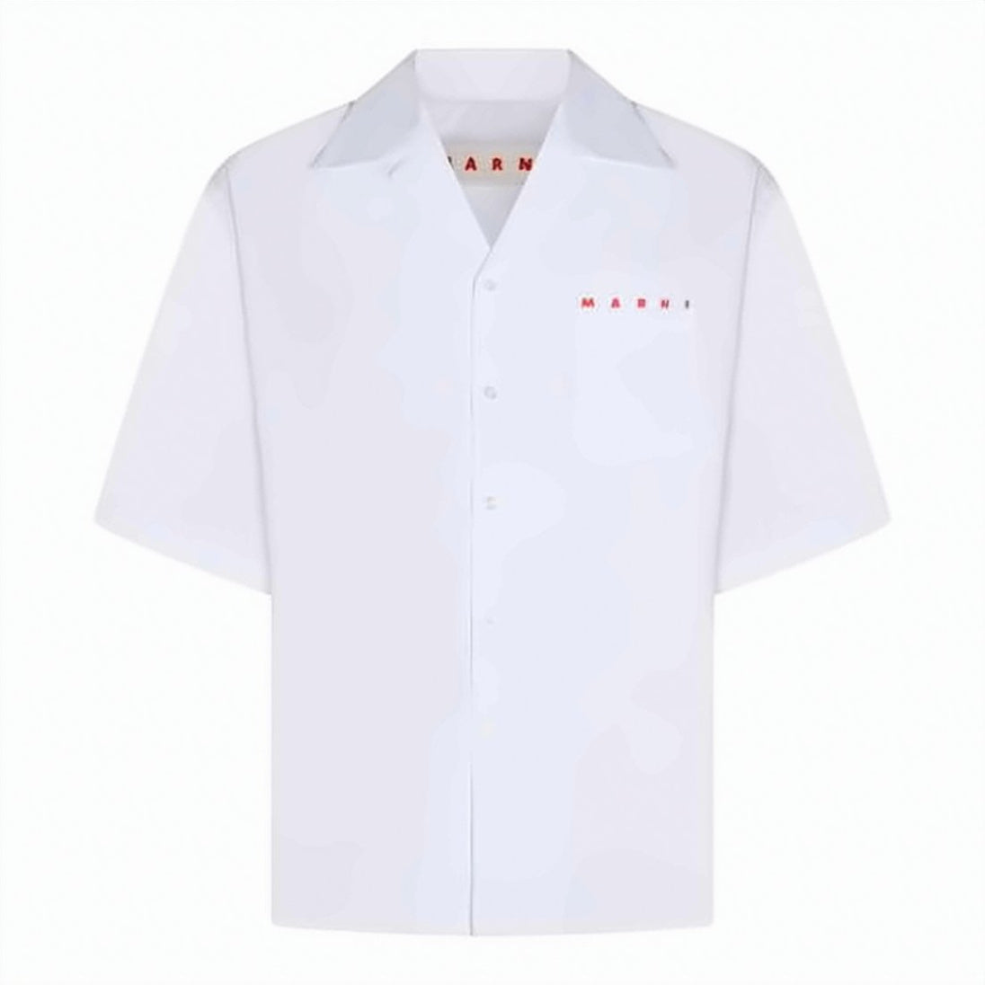Short-Sleeved Cotton Shirt with Minimalist Design