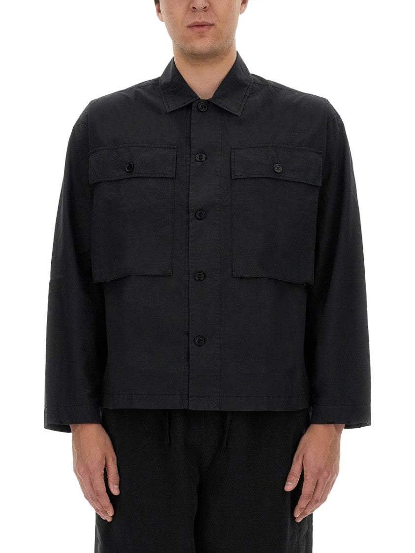 Black Military-Style Shirt