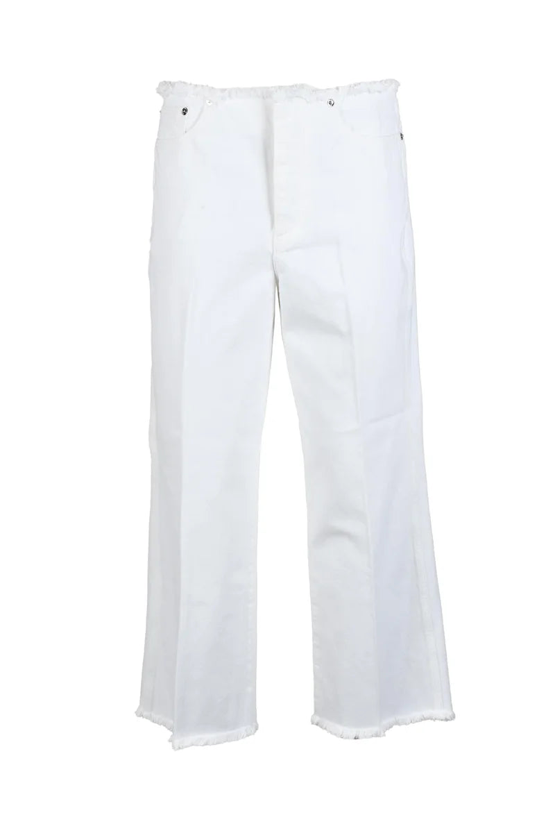 White Straight-Leg Jeans